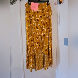 Sonoma Faux Wrap Golden Yellow Skirt Size Large